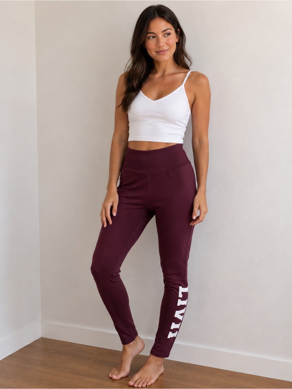 PINK VS High-Waist Maroon Active Leggings